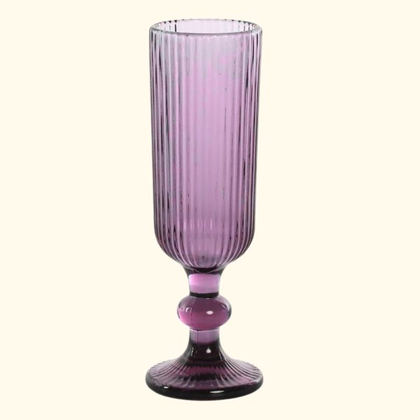 Copa de champagne rosa acanalado