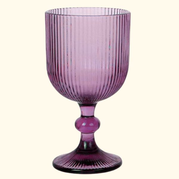 Copa de vino/agua rosa acanalado