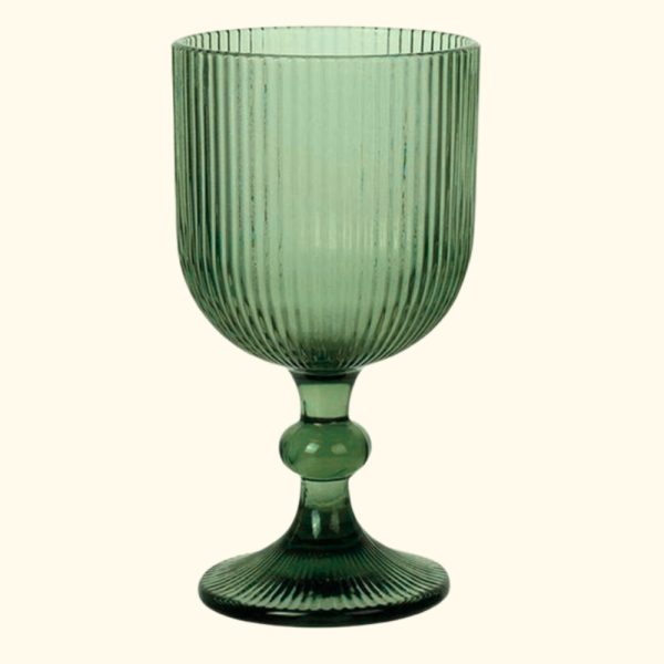 Copa de vino/agua verde acanalado