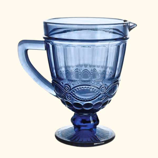 Jarra azul labrado