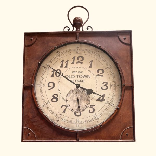 Reloj cuadrado color cobre