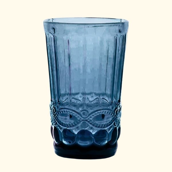 Vaso azul labrado