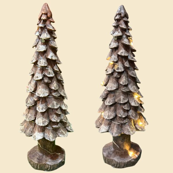 Árbol navideño rústico base con luces