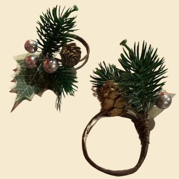 Aro porta servilleta ramas navideñas