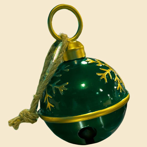 Cascabel verde detalles en dorado pequeño