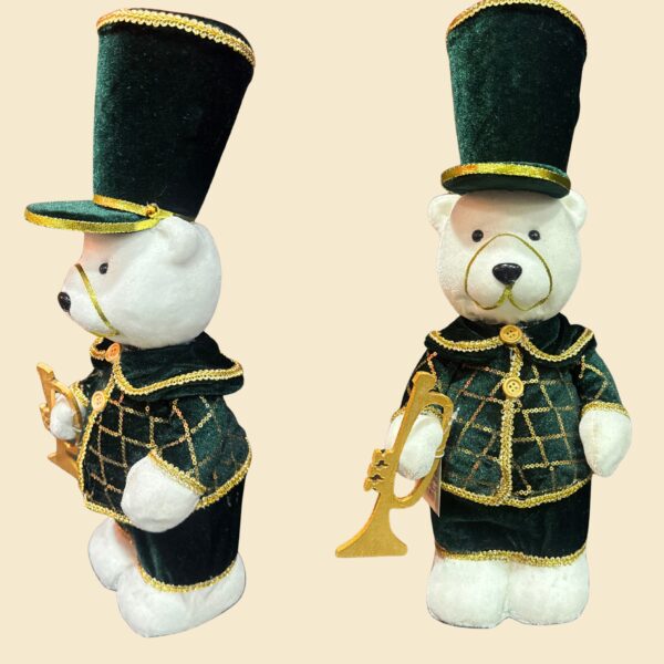 Oso traje de banda musical verde