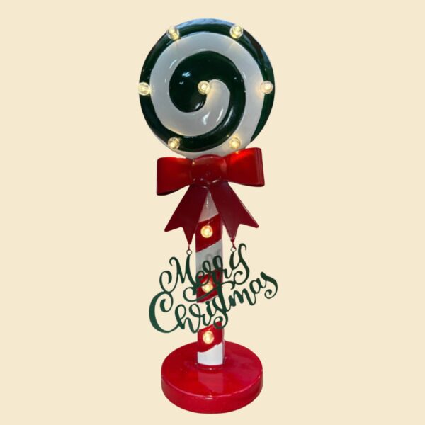 Adorno candy espiral con luces