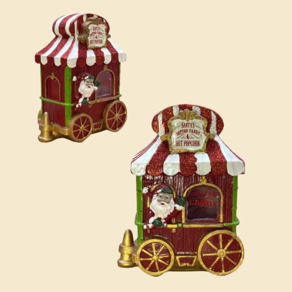 Carro de algodón de azúcar decorativo