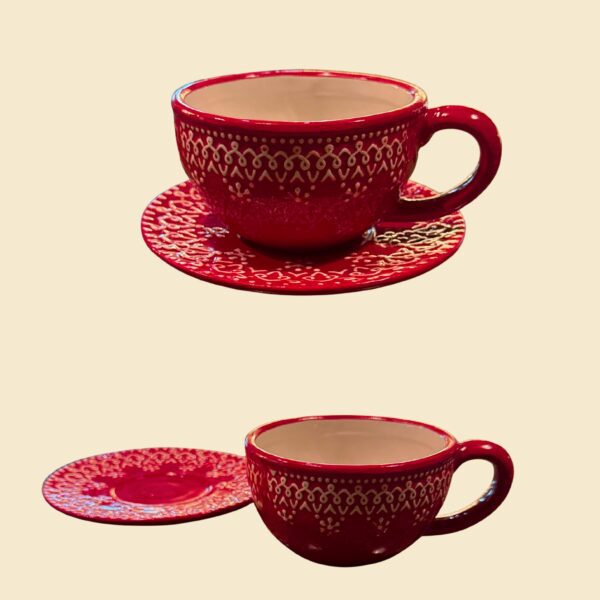 Set de taza y platillo navideña